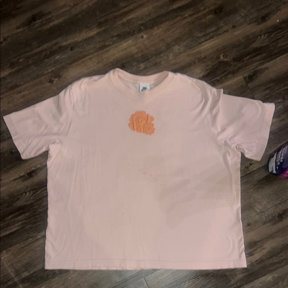 Light Pink boxy Shirt with “mamas got sole” Nike Orange Design - Picture 1 of 5